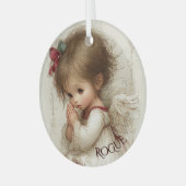 Ornement En Verre Wings of Prayer with Custom Name (Avant gauche)