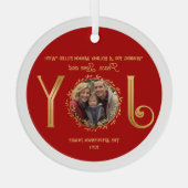 Ornement En Verre Wishing You Holiday Season Peace Love and Joy (Verso)