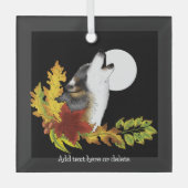 Ornement En Verre Wolf Howling Moon (Recto)