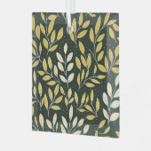 Ornement En Verre Yellow and Cream Leafy Branches Pattern (Avant gauche)