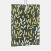 Ornement En Verre Yellow and Cream Leafy Branches Pattern (Avant droite)