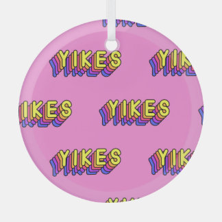 Ornement En Verre Yikes Mots : Papier Peint Vintage Rose.