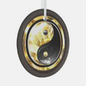 Ornement En Verre Yin Yang or sur noir (Avant droite)