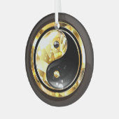 Ornement En Verre Yin Yang or sur noir (Avant gauche)