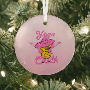 Ornement En Verre Yoga Chick #8