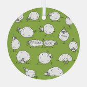 Ornement En Verre Yoga Sheep : Whimsical Sketch Fun. (Verso)