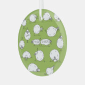 Ornement En Verre Yoga Sheep : Whimsical Sketch Fun. (Avant gauche)
