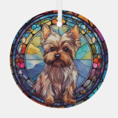 Ornement En Verre Yorkshire Terrier (Verso)