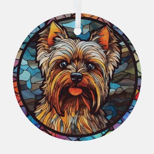 Ornement En Verre Yorkshire Terrier (Verso)