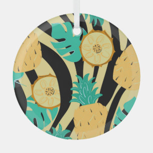 Ornement En Verre Zèbre, monstère, ananas : motif d'été.