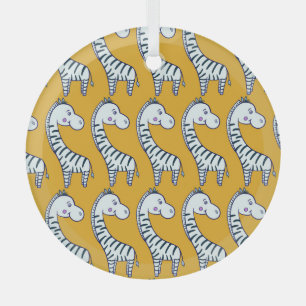 Ornement En Verre Zèbres de dessin : motif arrière - plan jaune.