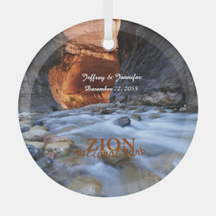 Ornement En Verre Zion National Park, The Narrows, Nom, Cercle