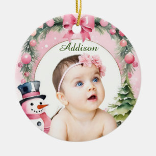 Ornement encadré de flocon de neige - Personnalisé
