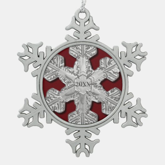 Ornement encadré de flocon de neige véritable de l (Devant)