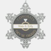 Ornement encadré flocon de neige de fiançailles Ke (Devant)