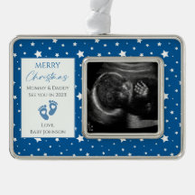 Bleu et Blancs Étoiles Nouveau bébé Ultrasons Phot