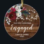 Ornement engagé premier par Noël personnalisé<br><div class="desc">Ornement engagé premier par Noël personnalisé</div>