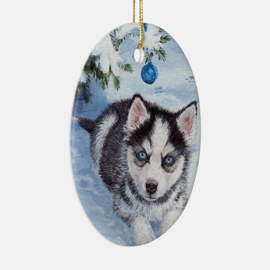 Ornement enroué de Noël de chiot de chien de Noël (Droite)