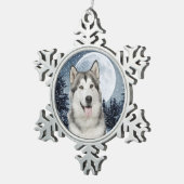 Ornement enroué de Noël de lune d'hiver (Vue impression)