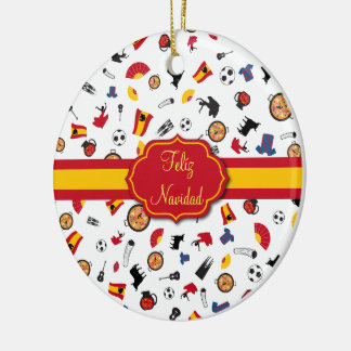 Ornement espagnol de Feliz Navidad de drapeau