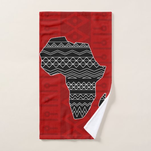 Ornement Ethique Africain Noir et rouge N9 (Serviette à main)