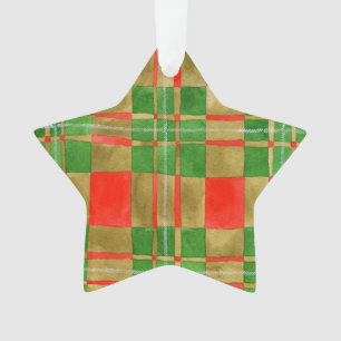 Ornement étoile en acrylique tartan Mac Gregor