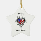 Ornement Étoile En Céramique 9/11/01 tatouage patriotique (Droite)