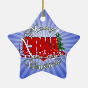 Ornement Étoile En Céramique Anesthésiste d'infirmière de JOYEUX NOËL de CRN
