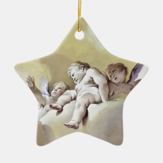 Ornement Étoile En Céramique Anges (Devant)