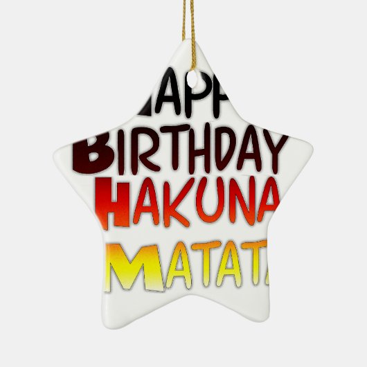 Ornement Étoile En Céramique Anniversaire allemand Hakuna Matata Art Imprimer (Droite)