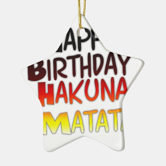 Ornement Étoile En Céramique Anniversaire allemand Hakuna Matata Art Imprimer (Gauche)