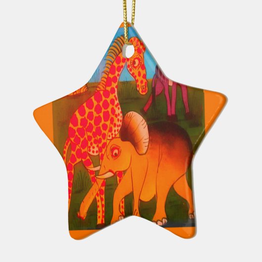 Ornement Étoile En Céramique Art animal africain (Gauche)