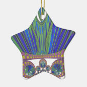 Ornement Étoile En Céramique Art Décoratif Bleu d'Afrique Design Imprimer (Gauche)