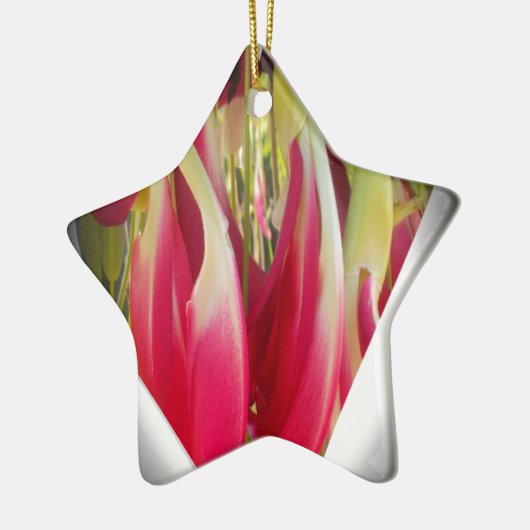 Ornement Étoile En Céramique Art du coeur floral (Gauche)