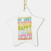 Ornement Étoile En Céramique Art inspiré - vous êtes mon soleil (Gauche)