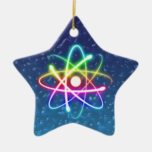 Ornement Étoile En Céramique Atom lumineux coloré de Noël