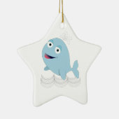Ornement Étoile En Céramique Baleine bleue (Droite)