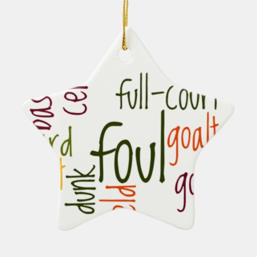 Ornement Étoile En Céramique Basketball Game Beautiful texte extraordinaire cit (Devant)
