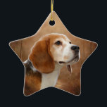 Ornement Étoile En Céramique Beagle<br><div class="desc">Beagle</div>
