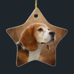 Ornement Étoile En Céramique Beagle<br><div class="desc">Beagle</div>