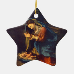 ORNEMENT ÉTOILE EN CÉRAMIQUE BÉBÉ JÉSUS