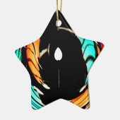 Ornement Étoile En Céramique Belle impression Motif Art Africain (Gauche)