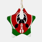 Ornement Étoile En Céramique Belle Tapisserie kenyane : Drapeau kényan Papillon (Droite)