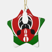 Ornement Étoile En Céramique Belle Tapisserie kenyane : Drapeau kényan Papillon (Gauche)
