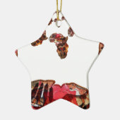 Ornement Étoile En Céramique Belles Couleurs (Gauche)