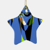 Ornement Étoile En Céramique Bleu Africain Tribal Motif Motif Art Imprimer (Droite)