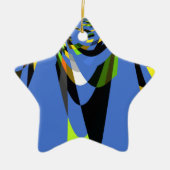 Ornement Étoile En Céramique Bleu Africain Tribal Motif Motif Art Imprimer (Devant)