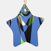 Ornement Étoile En Céramique Bleu Africain Tribal Motif Motif Art Imprimer (Gauche)