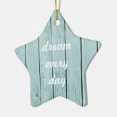 Ornement Étoile En Céramique Bleu Chic Bois rustique (Gauche)