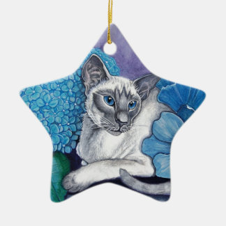 Ornement Étoile En Céramique Blue Point Siamese Chat